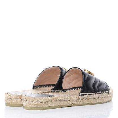 Gucci Nappa Matelasse GG Marmont Espadrille Slide Sandals 39 Black 4 of 11