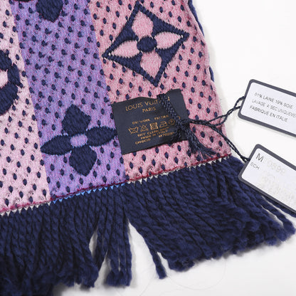 Louis Vuitton Wool Silk Rainbow Logomania Scarf Navy 3 of 3