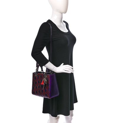 Christian Dior Metallic Lambskin Cannage Medium Anselm Reyle Lady Dior Purple Orange 2 of 13