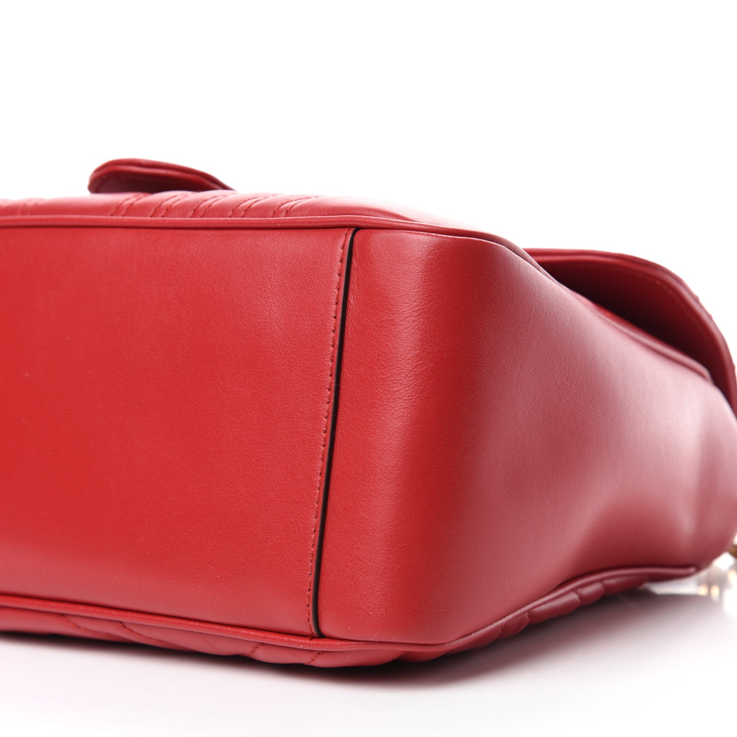 Gucci Calfskin Matelasse Small GG Marmont Top Handle Shoulder Bag Hibiscus Red 7 of 10