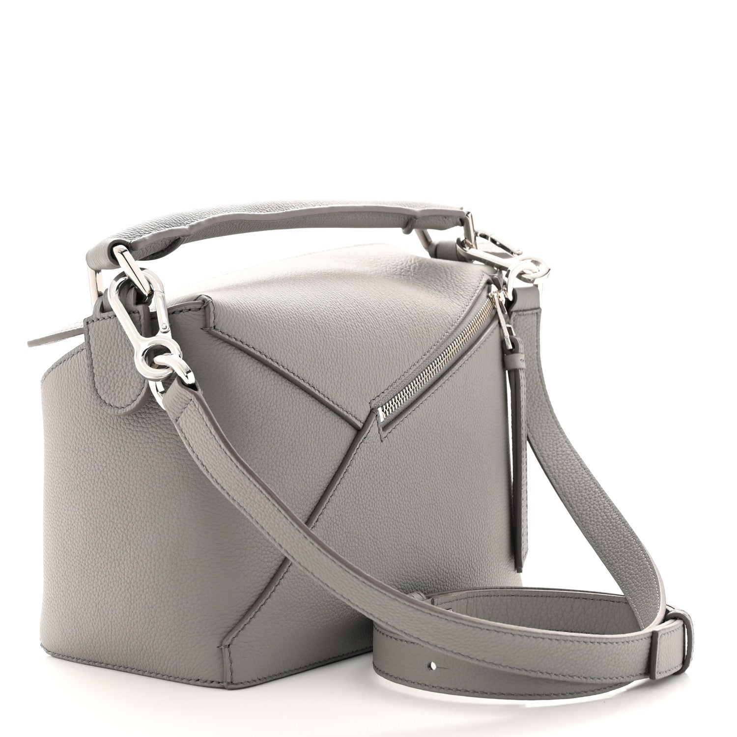 Loewe Calfskin Small Puzzle Edge Bag Pearl Grey 3 of 9