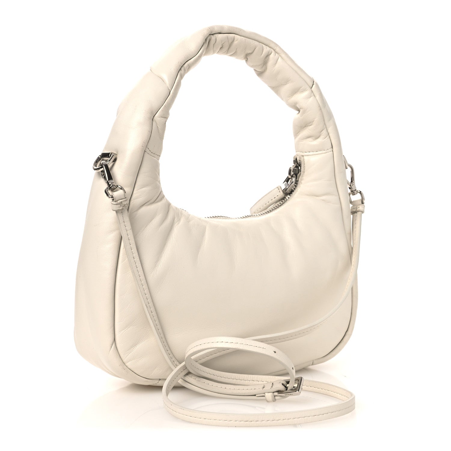 Prada Nappa Soft Padded Mini Bag White 2 of 10