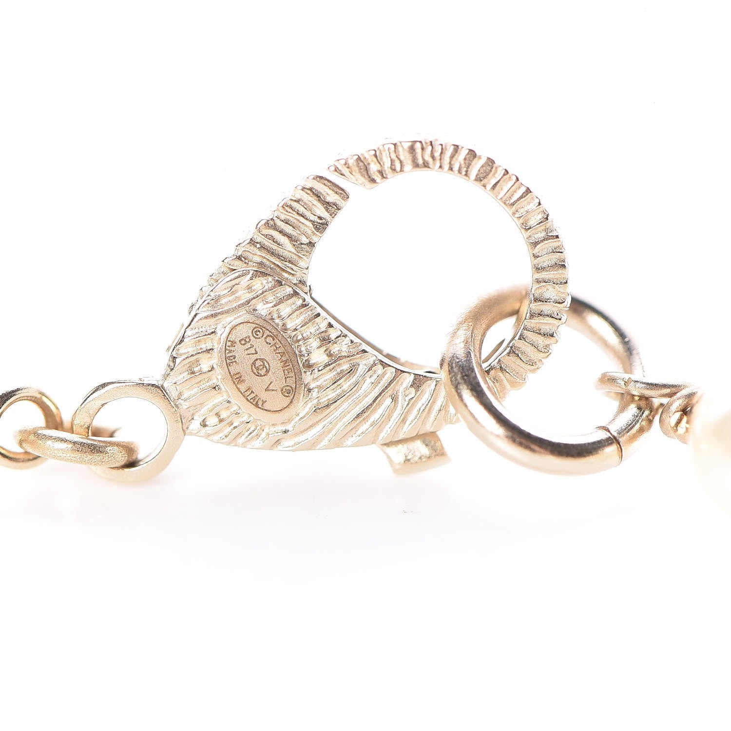 Chanel Pearl Bead Enamel CC Long Necklace Gold 4 of 5