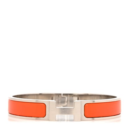 Hermes Matte Enamel Narrow Clic Clac HH Bracelet T6 Orange 1 of 4