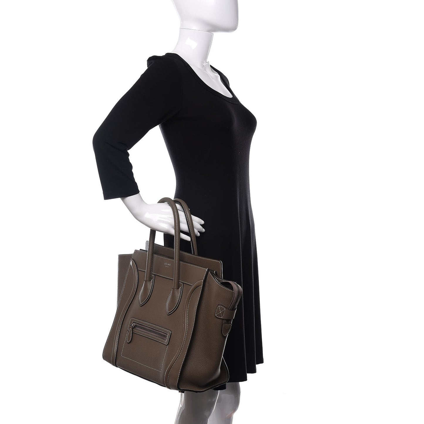 Drummed Calfskin Mini Luggage Bag Souris