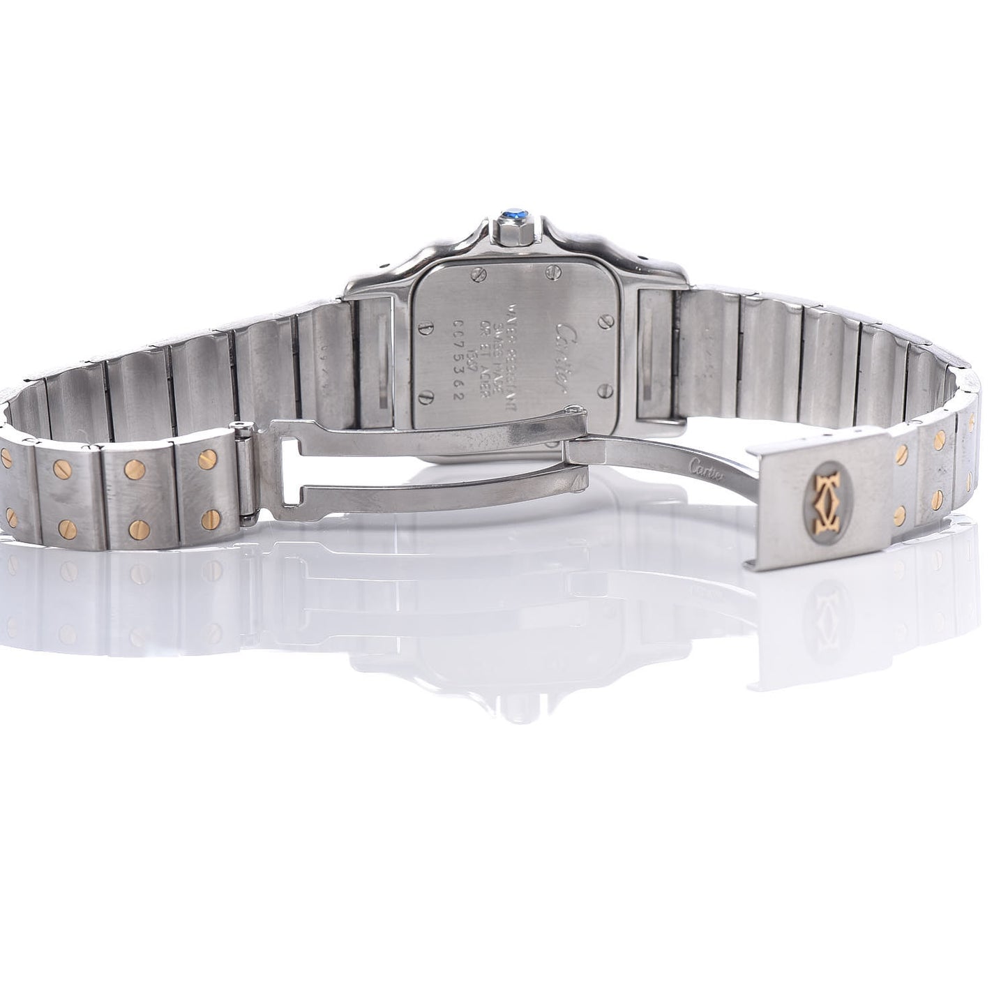 Stainless Steel 18K Yellow Gold 24mm Santos De Cartier Galbee Quartz Watch