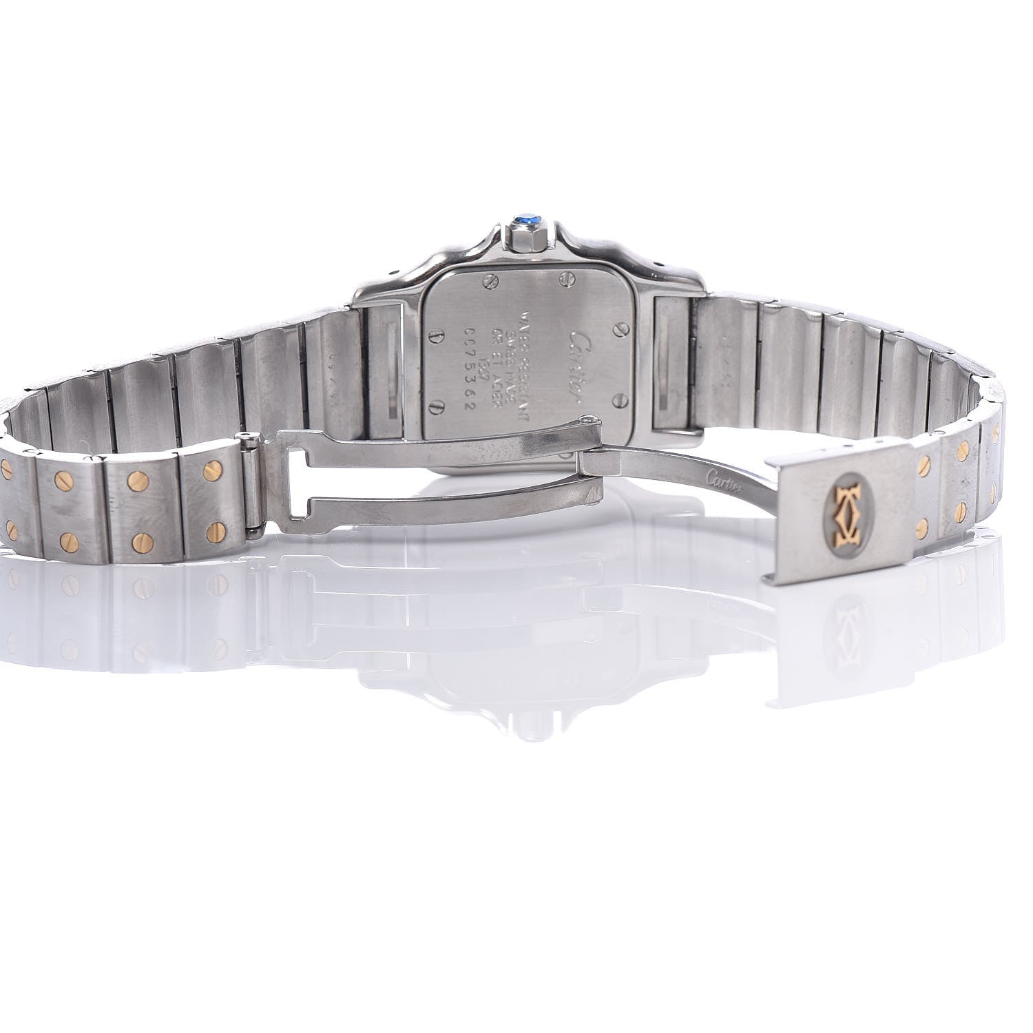 Cartier Stainless Steel 18K Yellow Gold 24mm Santos De Cartier Galbee Quartz Watch 6 of 7