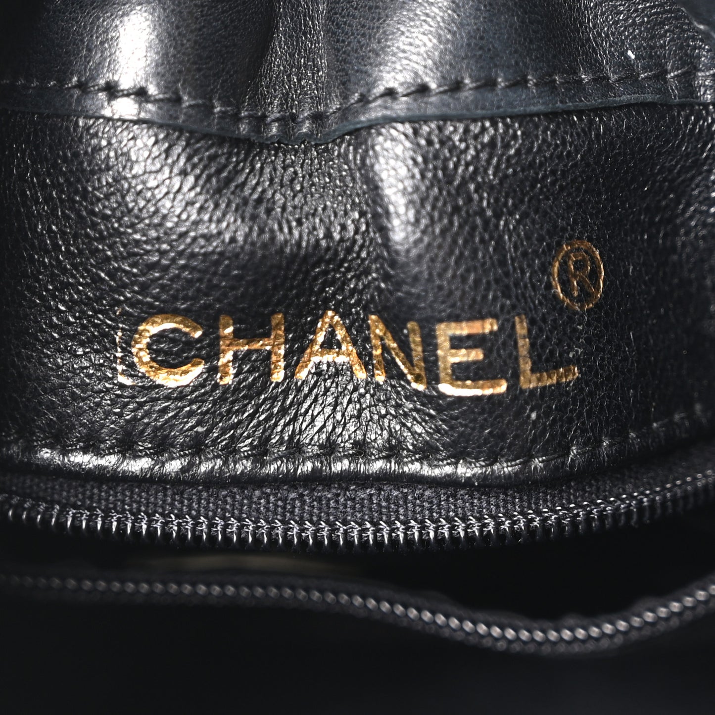Lambskin Quilted Mini Drawstring Bucket Bag Black