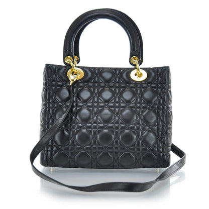 Christian Dior Lambskin Cannage Medium Lady Dior Black 3 of 9