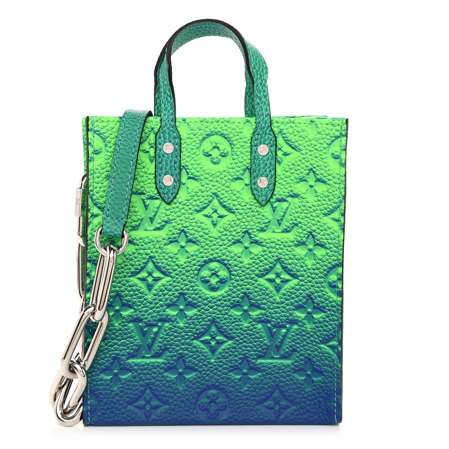Taurillon Illusion Sac Plat XS Bleu Vert