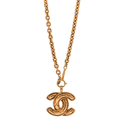 Chanel Metal Quilted CC Necklace Gold 1 of 6