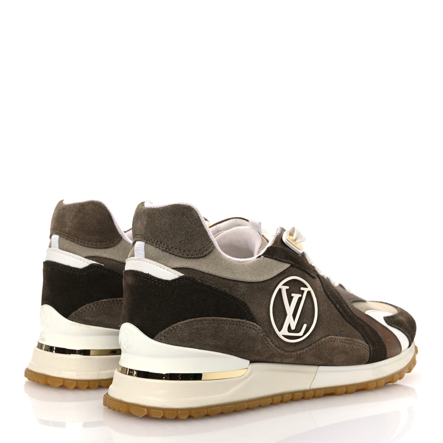 Louis Vuitton Calfskin Suede Run Away Sneakers 37.5 Kaki 5 of 14