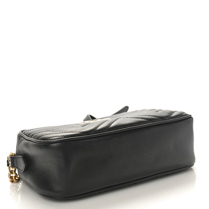 Gucci Calfskin Matelasse Small GG Marmont Chain Shoulder Bag Black 4 of 10
