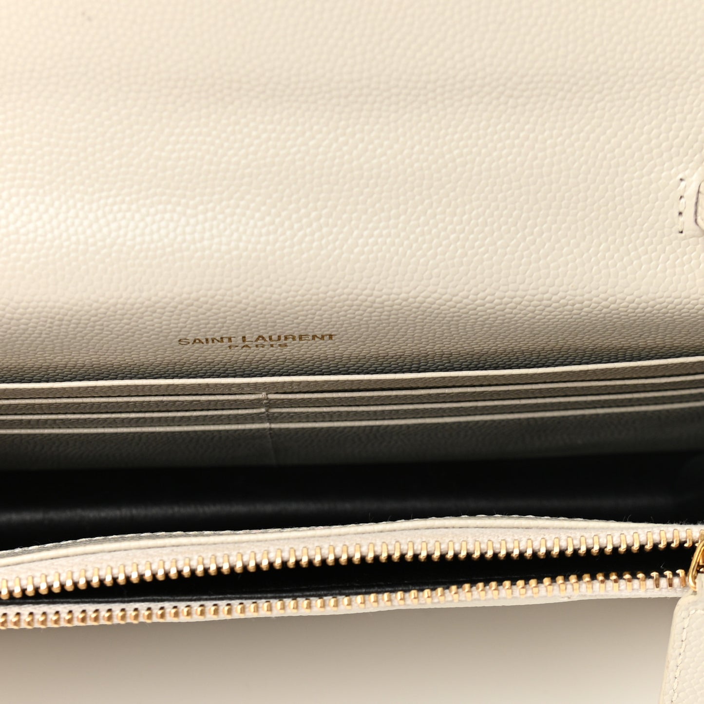 Grain De Poudre Matelasse Chevron Monogram Envelope Chain Wallet Crema Soft