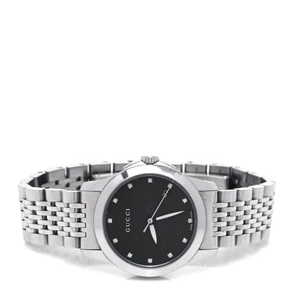Gucci Stainless Steel Diamond 28mm G-Timeless Quartz Watch Black 2 of 6