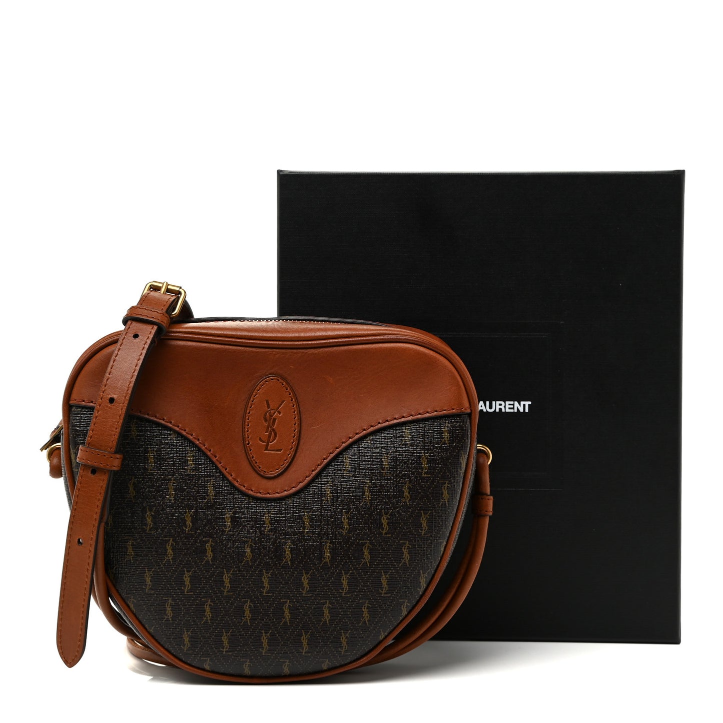 Canvas Smooth Calfskin Le Monogramme Coeur Crossbody Chestnut