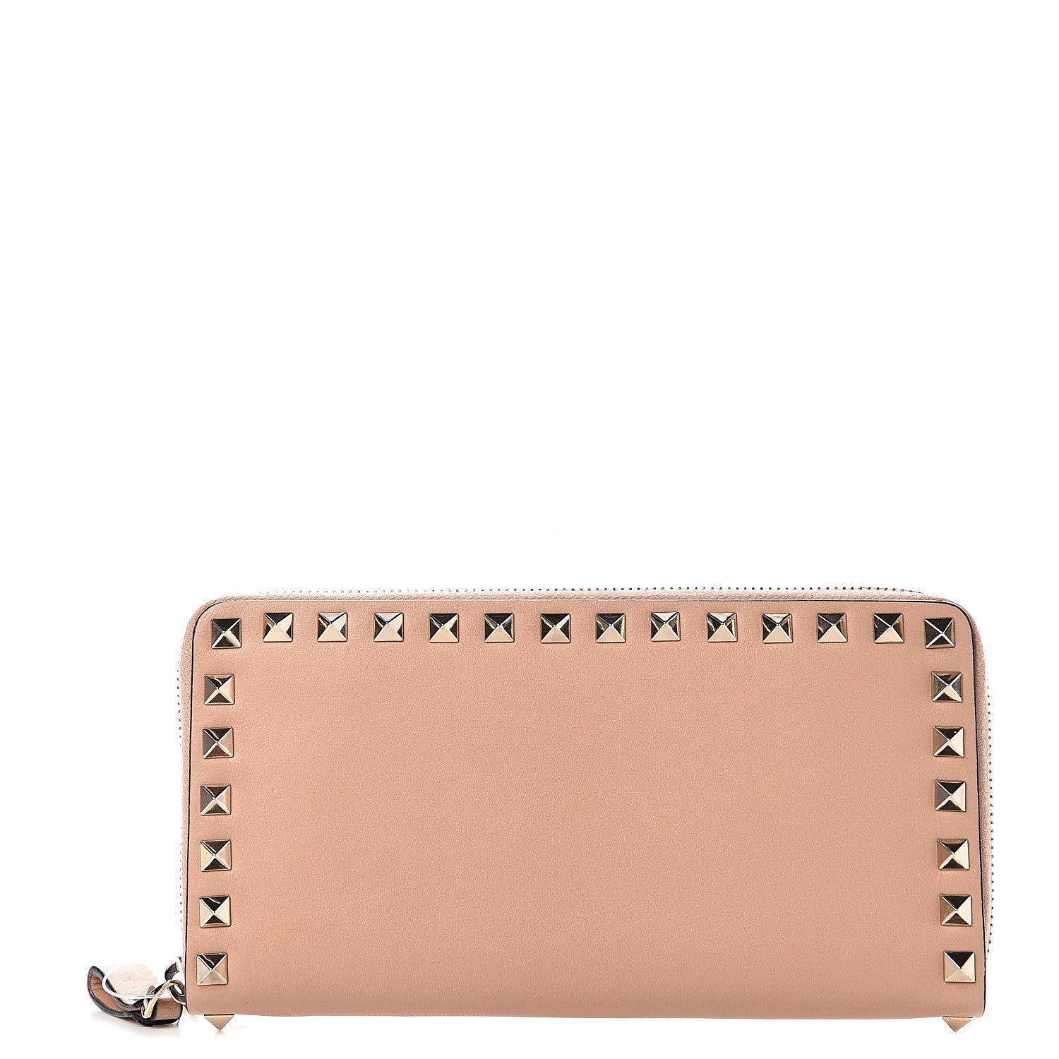 Valentino Garavani Calfskin Rockstud Zip Around Wallet Skin Sorbet 1 of 5