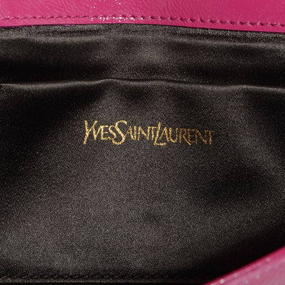 Saint Laurent Textured Patent Small Belle de Jour Clutch Fuchsia 6 of 7
