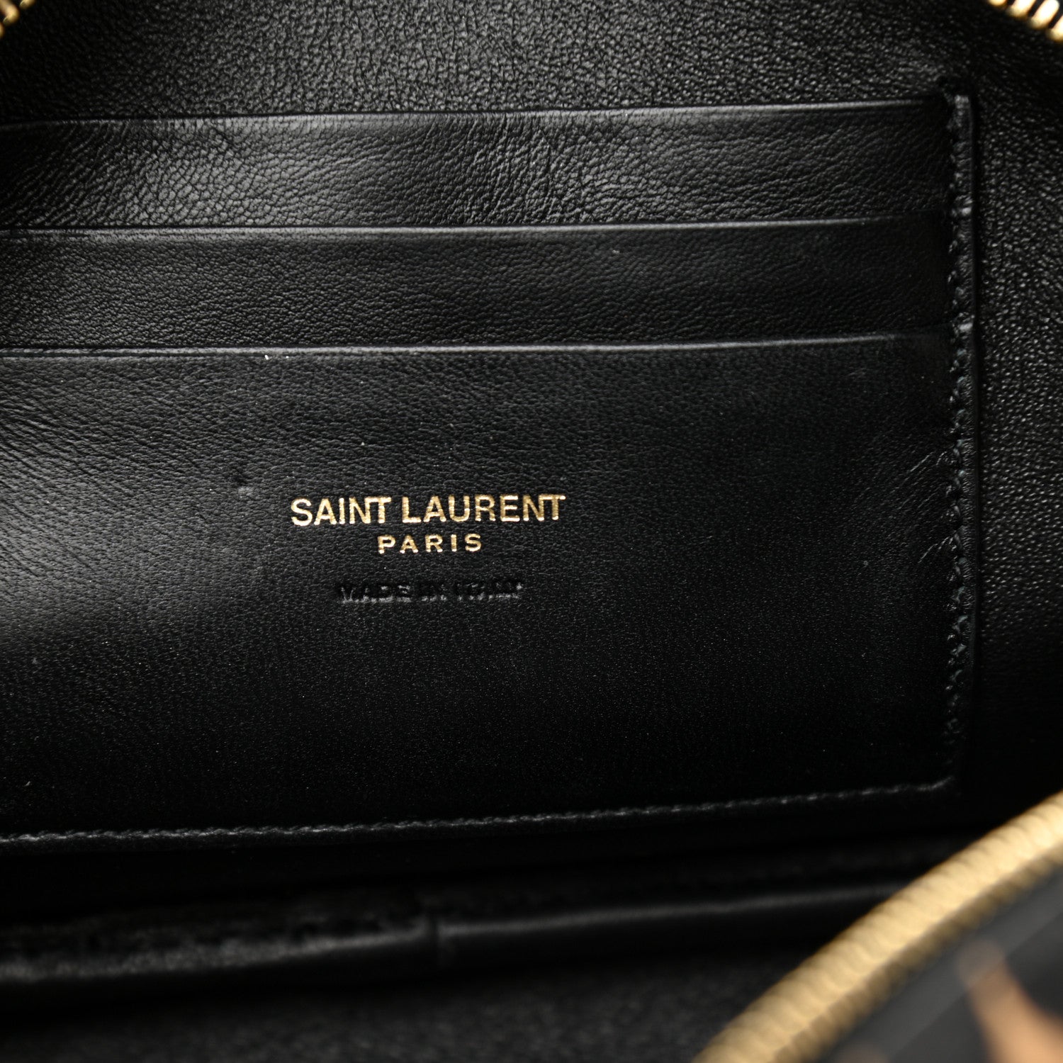 Saint Laurent Calfskin Heart Leopard Print Monogram Mini Lou Camera Bag Toffee 6 of 8