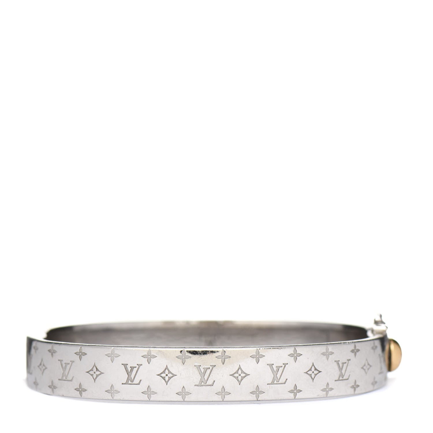 Louis Vuitton Brass Palladium Plated Nanogram Cuff M Silver 3 of 6