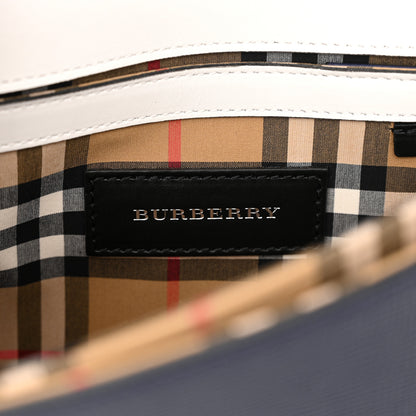 Burberry Derby Calfskin Bi-Color Small Macken Crossbody Bag Navy White 6 of 11