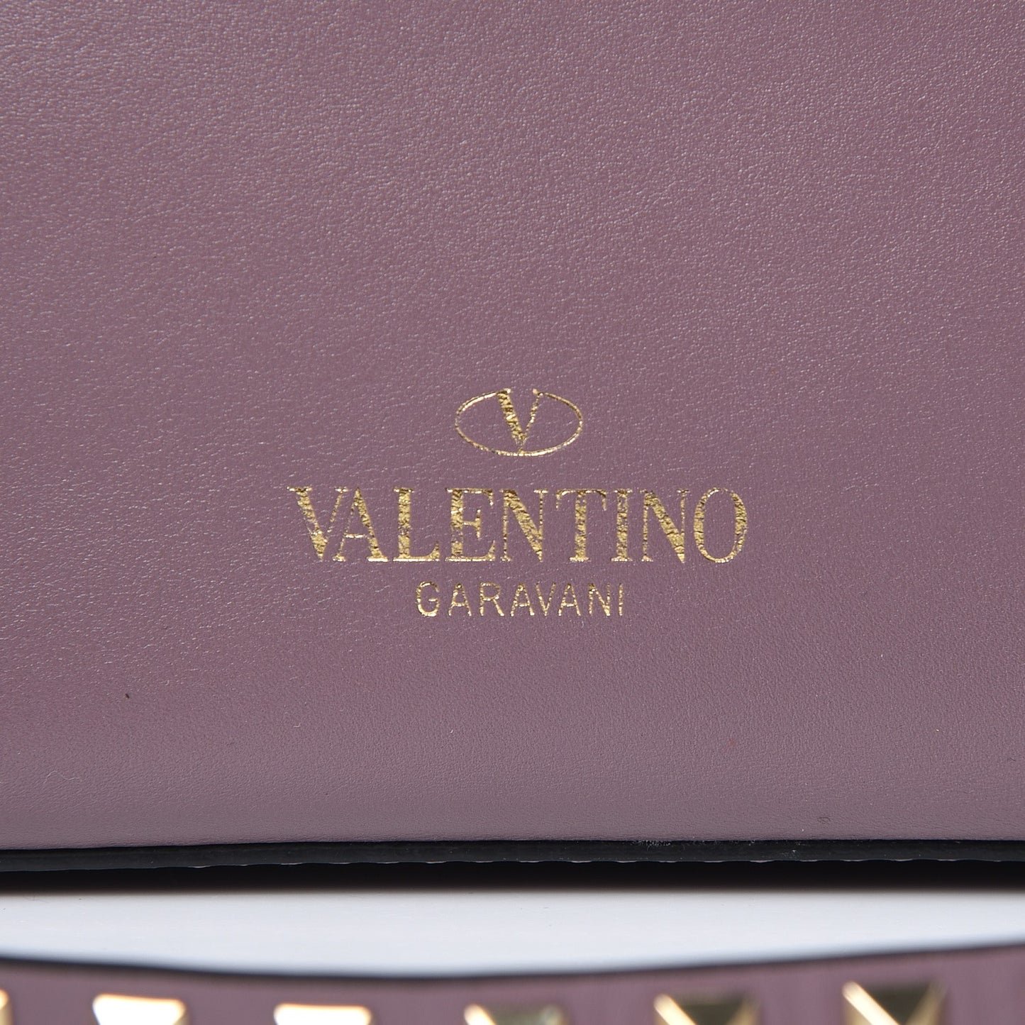Calfskin Rockstud Single Handle Flap Bag Dark Mauve