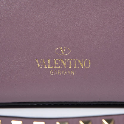Valentino Garavani Calfskin Rockstud Single Handle Flap Bag Dark Mauve 9 of 11