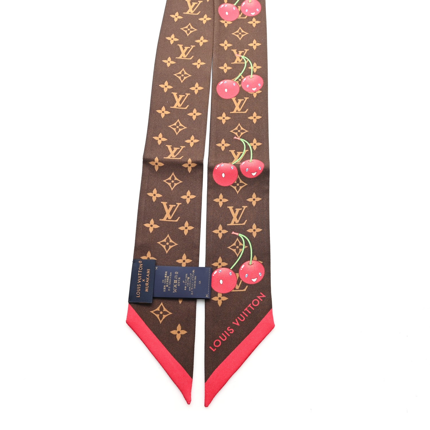 Louis Vuitton LV X TM Silk Monogram Cerises Bandeau Brown 2 of 3
