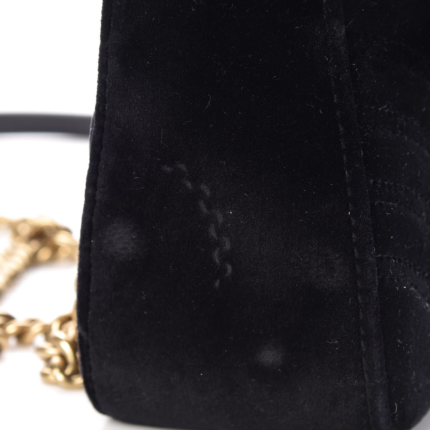 Velvet Matelasse Small GG Marmont Shoulder Bag Black