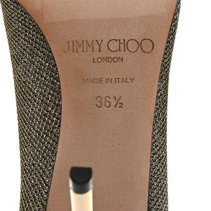Jimmy Choo Lame Glitter Pointy Toe Romy 100 Pumps 36.5 Light Bronze 8 of 10