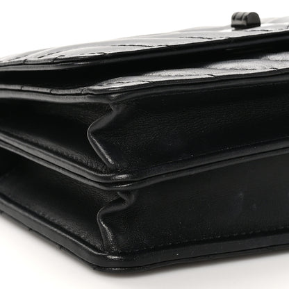 Chanel Aged Calfskin Chevron Quilted Reissue 2.55 Square Wallet On Chain WOC So Black 10 of 10