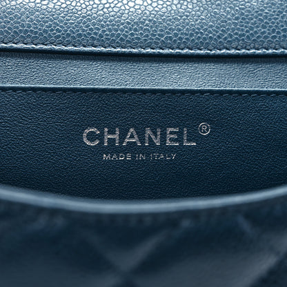 Chanel Caviar Quilted Clutch With Chain Flap Blue 6 of 8