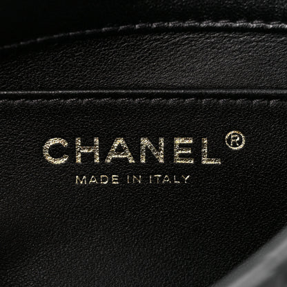 Chanel Shiny Lambskin Quilted Pearl Twist Mini Square Flap Black 5 of 11