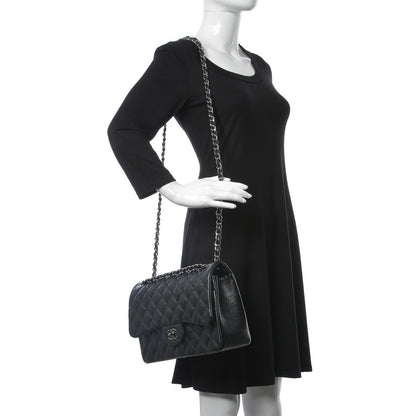 Chanel Iridescent Caviar Quilted Jumbo Double Flap Black 2 of 9