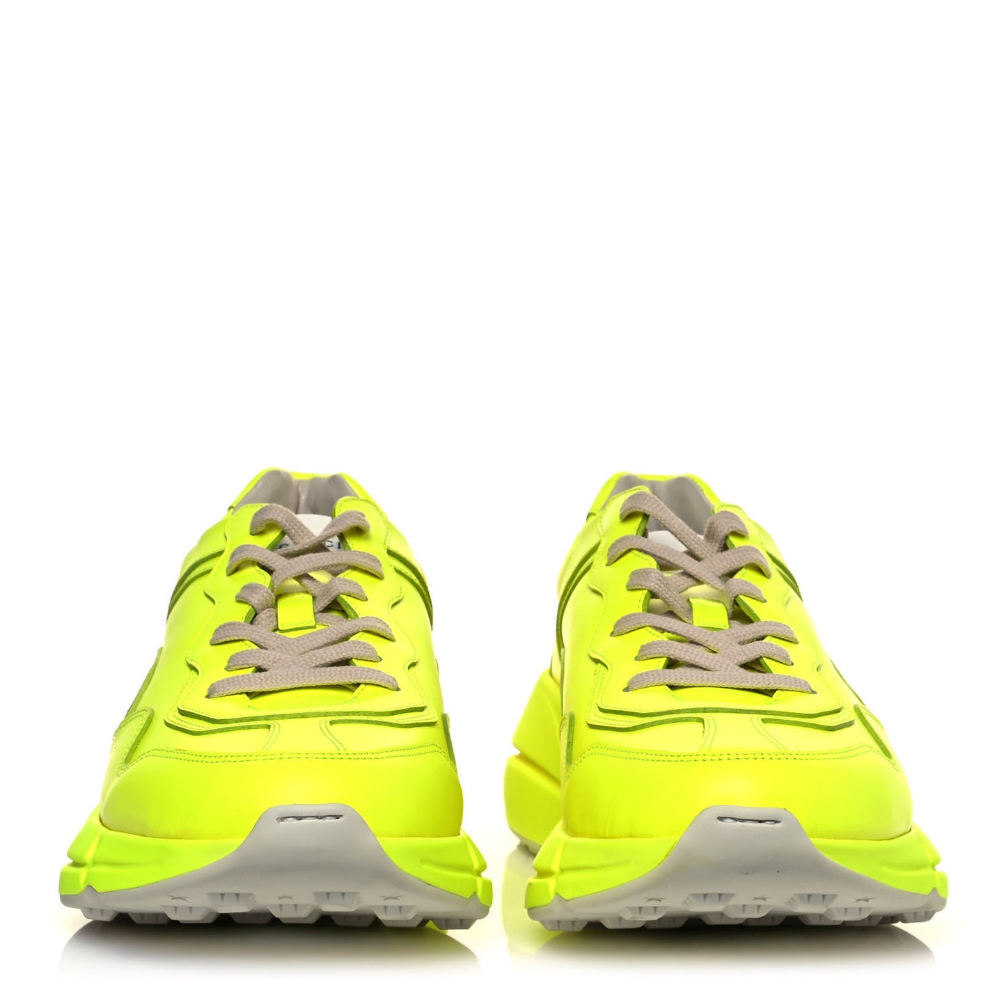 Calfskin Mens Rhyton Sneakers 10 Fluo Yellow
