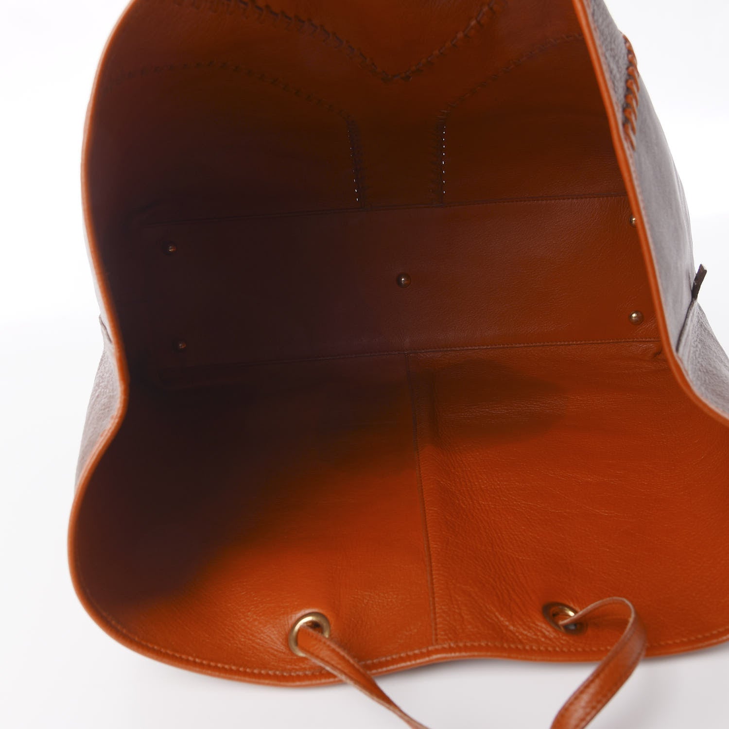 Saint Laurent Calfskin Medium Neo Double Reversible Tote Orange Brown 5 of 16