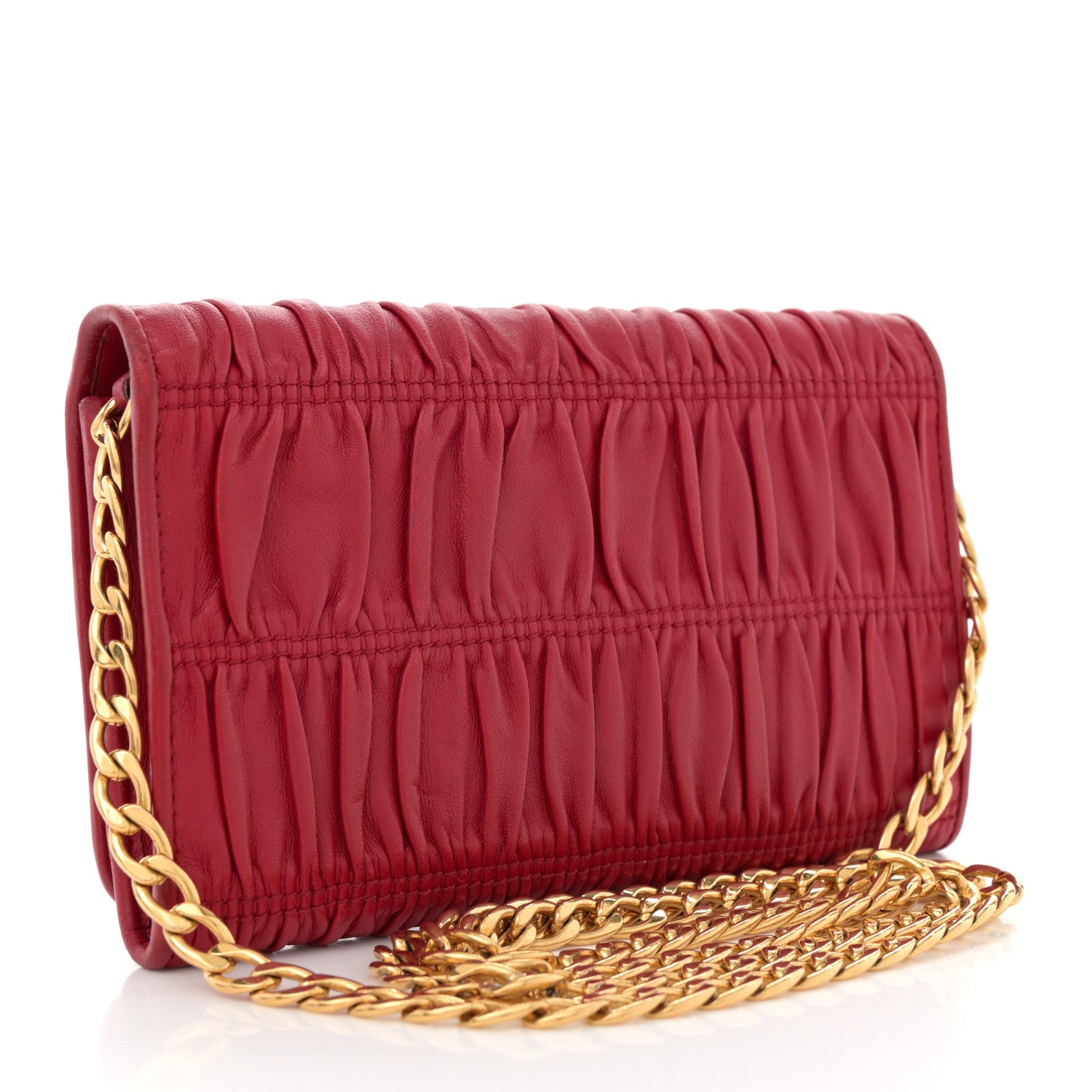 Prada Nappa Gaufre Wallet On Chain Fuoco 3 of 10