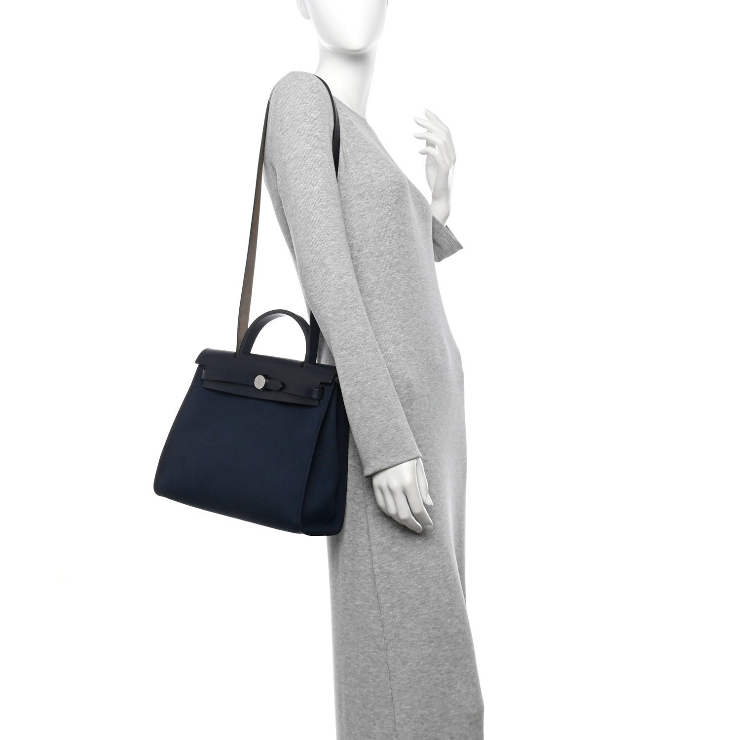 Hermes Military Toile Vache Hunter Herbag Zip PM 31 Bleu Marine Bleu Indigo 2 of 13