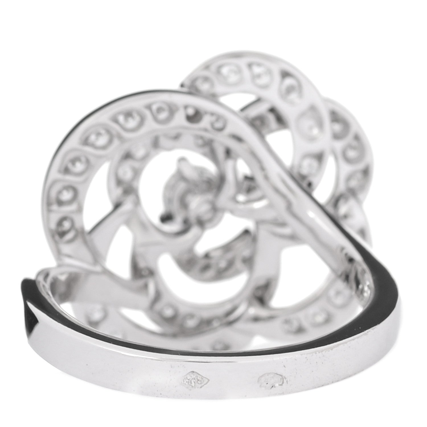 Chanel 18K White Gold Diamond Fil de Camelia Ring 52 6 3 of 6