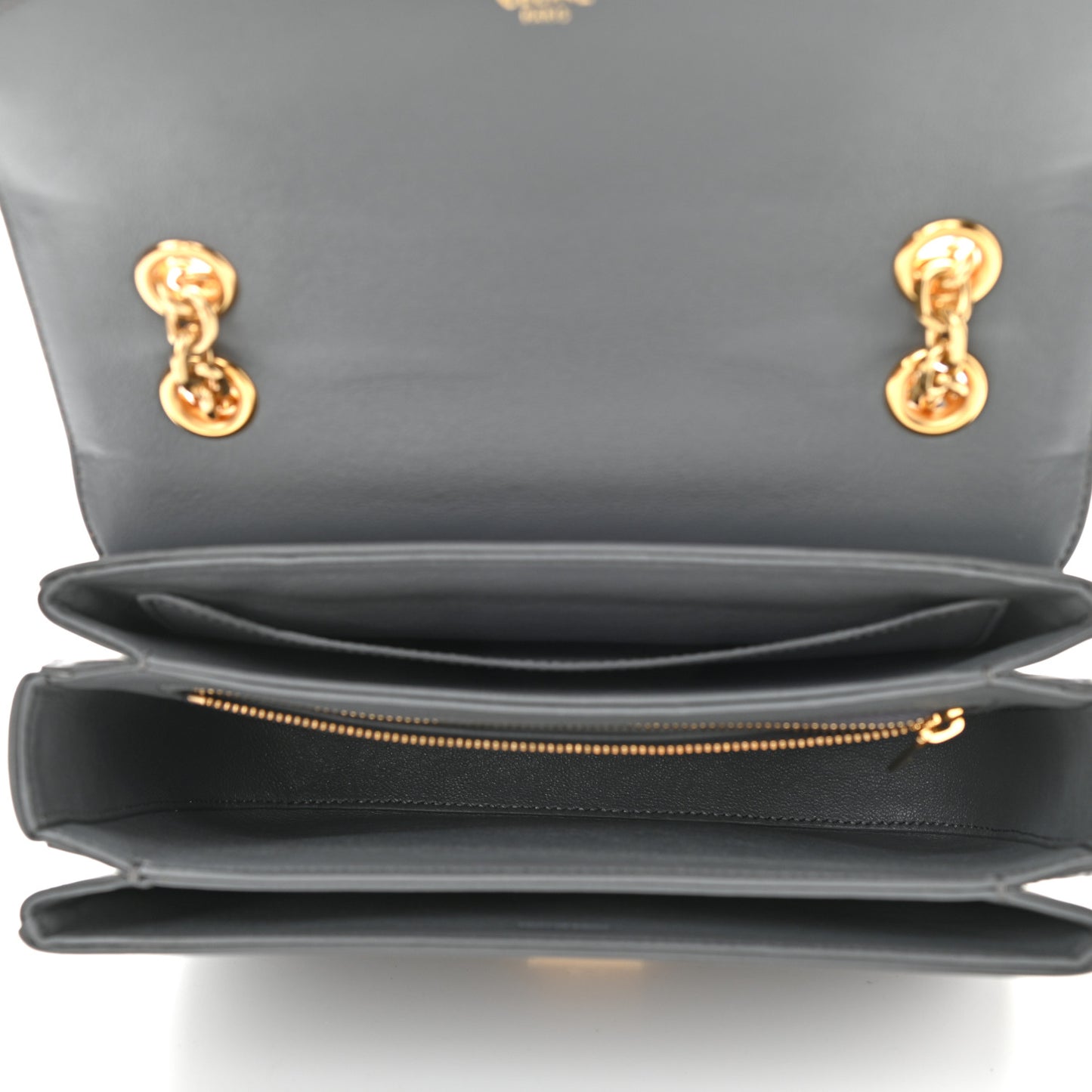 Shiny Calfskin Medium C Bag Grey