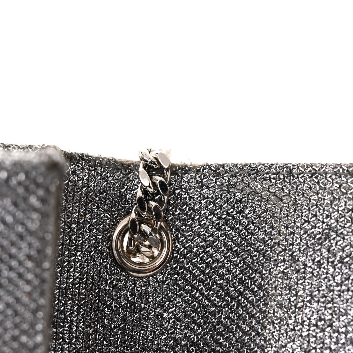 Metallic Canvas Woven Medium Classic Monogram Kate Satchel Silver