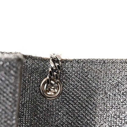 Saint Laurent Metallic Canvas Woven Medium Classic Monogram Kate Satchel Silver 10 of 13