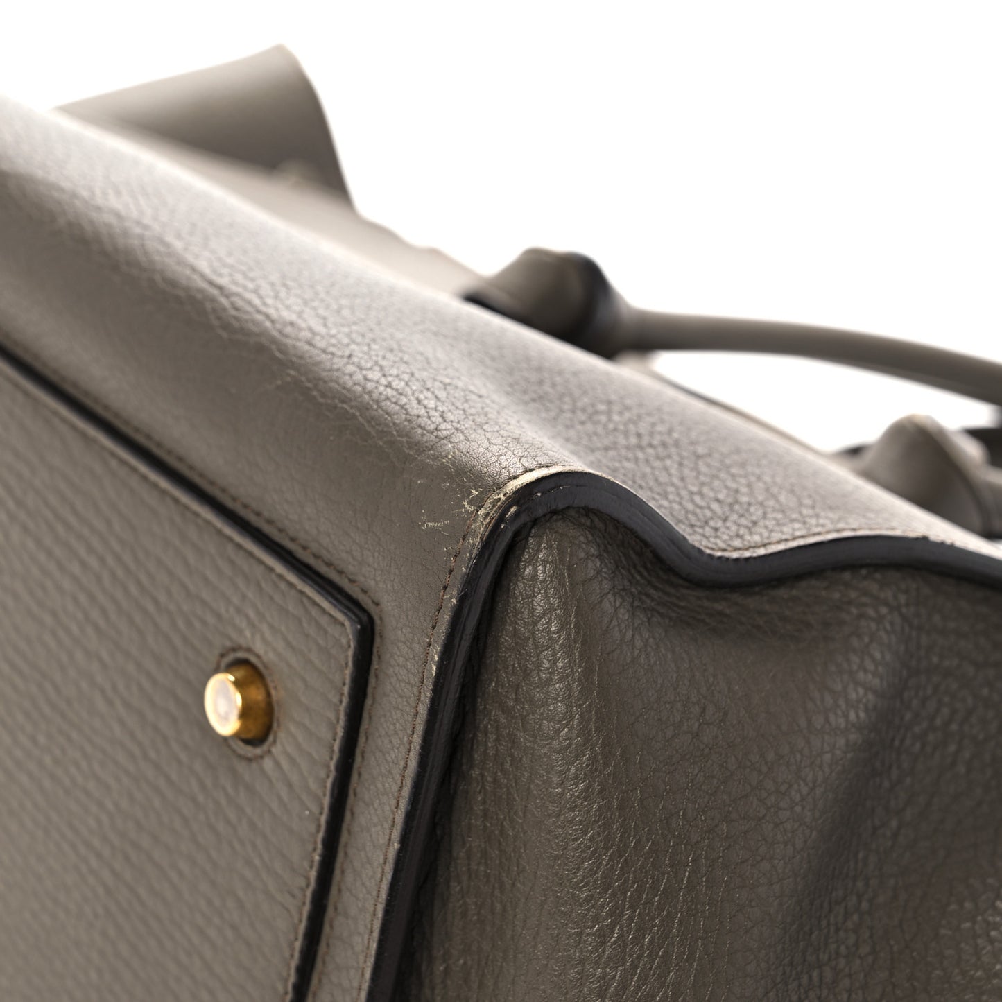 Crisped Calfskin Small Tie Knot Tote Dark Khaki