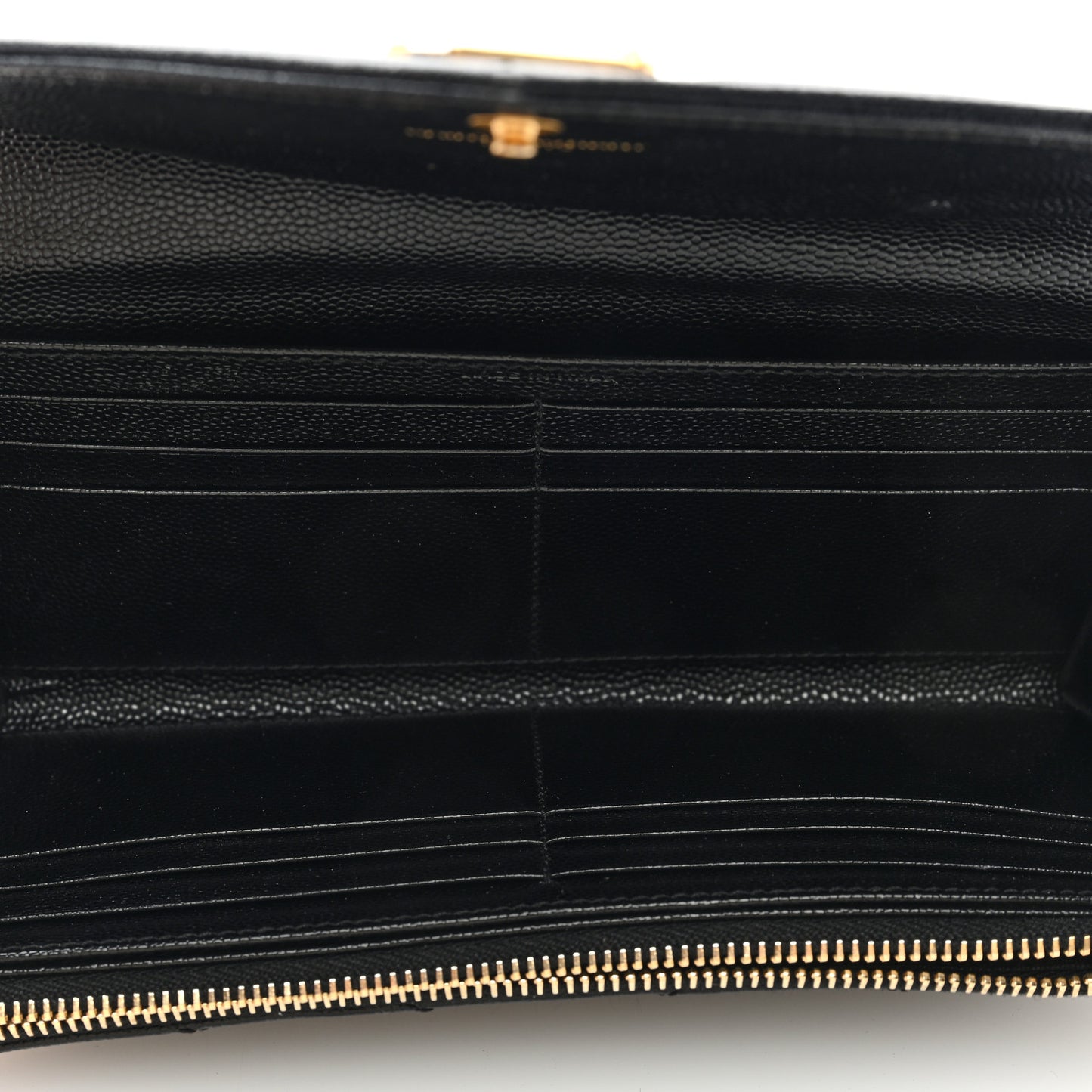 Grain De Poudre Matelasse Chevron Monogram Flap Wallet Black