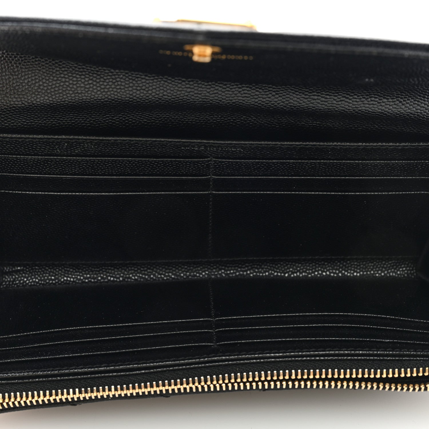 Saint Laurent Grain De Poudre Matelasse Chevron Monogram Flap Wallet Black 5 of 6