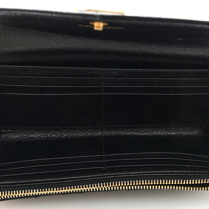 Saint Laurent Grain De Poudre Matelasse Chevron Monogram Flap Wallet Black 5 of 6