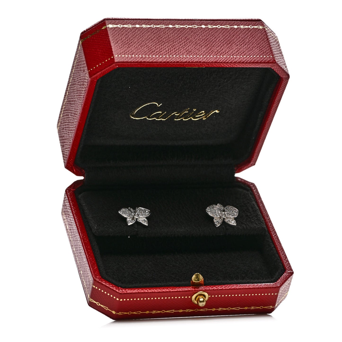 18K White Gold Diamond .80ct Caresse D'Orchidees Par Cartier Earrings