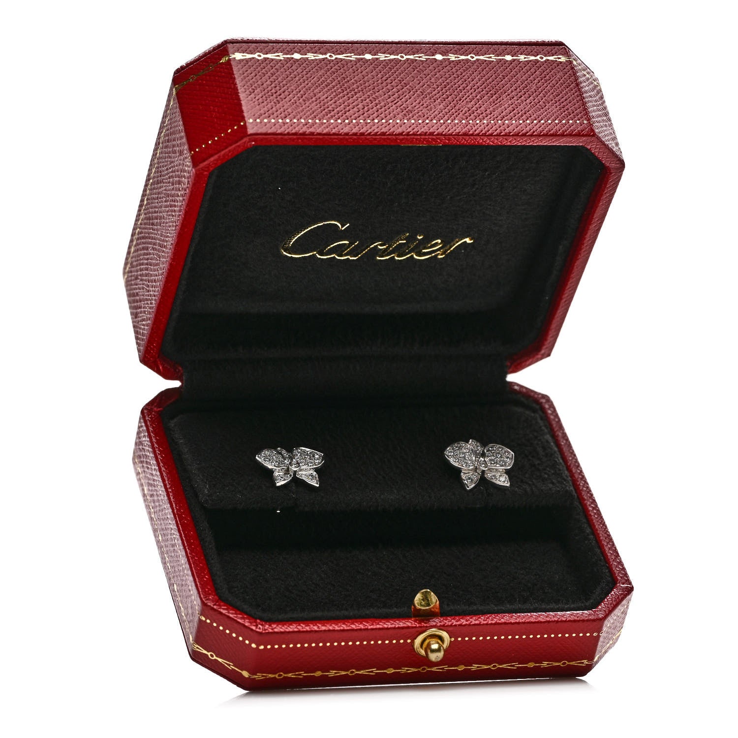 Cartier 18K White Gold Diamond .80ct Caresse D'Orchidees Par Cartier Earrings 5 of 5