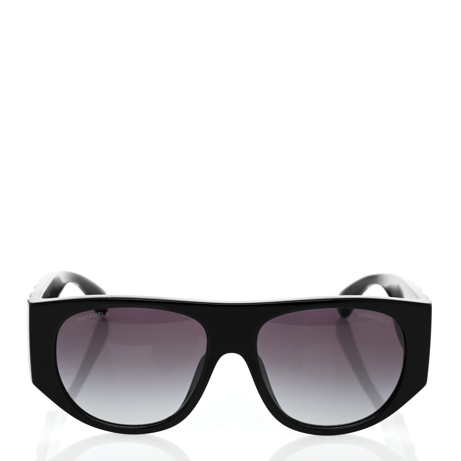 Chanel Acetate Quilted CC Pilot Sunglasses 71465A Black 2 of 7