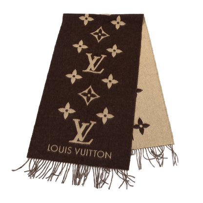 Louis Vuitton Cashmere Monogram Reykjavik Scarf Brown 2 of 3